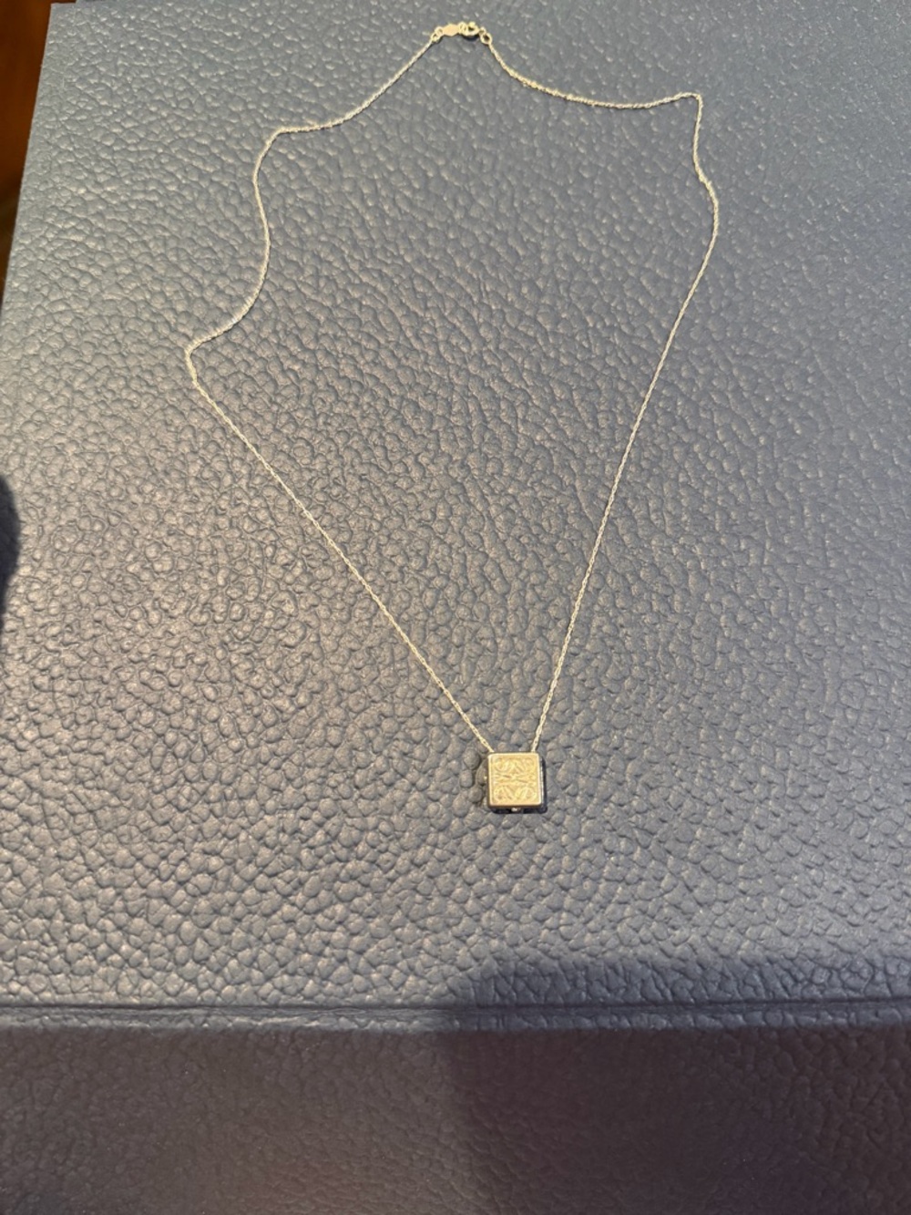 Loewe silver Square Logo Pendant Necklace